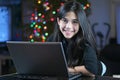 Teen girl working on the laptop 5 Royalty Free Stock Photo