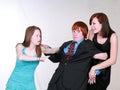 Teen girls fighting over boy Royalty Free Stock Photo