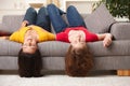 Teen girls listening to music