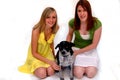 Teen girls with pet dog Royalty Free Stock Photo