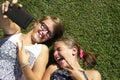 Teen girls taking selfie Royalty Free Stock Photo