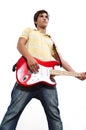 Teen guitarist isolated Royalty Free Stock Photo