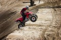 Teen jumping dunes Royalty Free Stock Photo