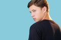 teen lifestyle skeptic attitude insecure frown guy Royalty Free Stock Photo