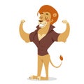 Teen lion power strong man illustration on white Royalty Free Stock Photo