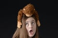 Monkey on my back-surprised Royalty Free Stock Photo