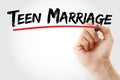 Teen Marriage text with marker Royalty Free Stock Photo