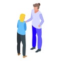 Teen parents problems icon, isometric style