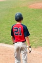 Teen player at bat