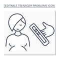 Teen pregnancy line icon