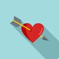 Teen problems heart love icon, flat style Royalty Free Stock Photo