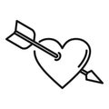 Teen problems heart love icon, outline style Royalty Free Stock Photo
