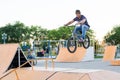 Teen rides a bmx Royalty Free Stock Photo