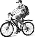 Teen riding a bicycle