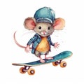 Teen Riding a Skateboard on a Clean White Background. Perfect for Posters and Landing Pages.