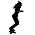 Teen skate silhouette. in action skatboarder shadow