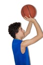 Teen sportsman playing basketball Royalty Free Stock Photo