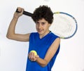Teen sportsman playing tennis