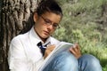 teen studying writing