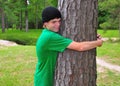 Teen Tree Hugger Royalty Free Stock Photo