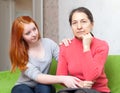 Teen tries reconcile with her mother Royalty Free Stock Photo