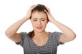 Teen woman with headache Royalty Free Stock Photo