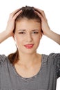 Teen woman with headache Royalty Free Stock Photo