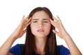 Teen woman with headache Royalty Free Stock Photo