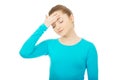 Teen woman with headache. Royalty Free Stock Photo