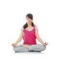 Teen woman training yoga