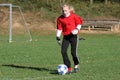 Teen Youth Soccer Player Kicking Ball (2) Royalty Free Stock Photo