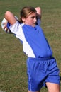 Teen Youth Soccer Player Throwing Ball (2) Royalty Free Stock Photo