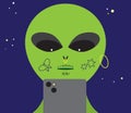 Teenage Alien on Cell Phone