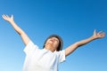 Teenage Boy being very happy Royalty Free Stock Photo