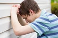 Teenage boy crying Royalty Free Stock Photo
