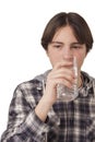 Teenage boy drinking water