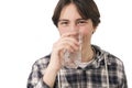 Teenage boy drinking water