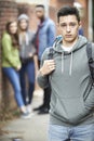 Teenage Boy Feeling Intimidated As He Walks Home Royalty Free Stock Photo