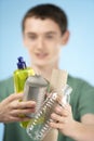 Teenage Boy Holding Recycling Royalty Free Stock Photo