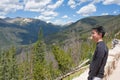 Teenage Boy Looking at the Mountains Royalty Free Stock Photo