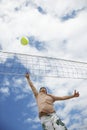 Teenage Boy Playing Beach Volleyball Royalty Free Stock Photo