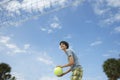 Teenage Boy Playing Beach Volleyball Royalty Free Stock Photo