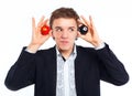 Teenage boy playing billard ball