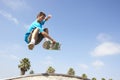 Teenage Boy In Skateboard Park Royalty Free Stock Photo