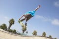 Teenage Boy In Skateboard Park Royalty Free Stock Photo