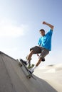 Teenage Boy In Skateboard Park Royalty Free Stock Photo