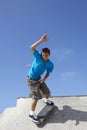 Teenage Boy In Skateboard Park Royalty Free Stock Photo