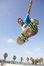 Teenage Boy In Skateboard Park Royalty Free Stock Photo