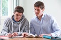 Teenage Boy Studying With Home Tutor Royalty Free Stock Photo