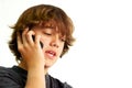 Teenage Boy Talking on Mobile Phone Royalty Free Stock Photo